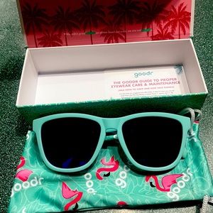 Brand new Goodr turquoise sunglasses for women.